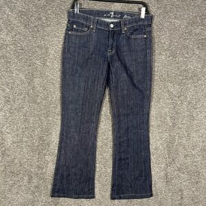 7 For All Mankind Jeans Womens‎ 27 Blue Dark Wash Flare Stretch Denim Made USA